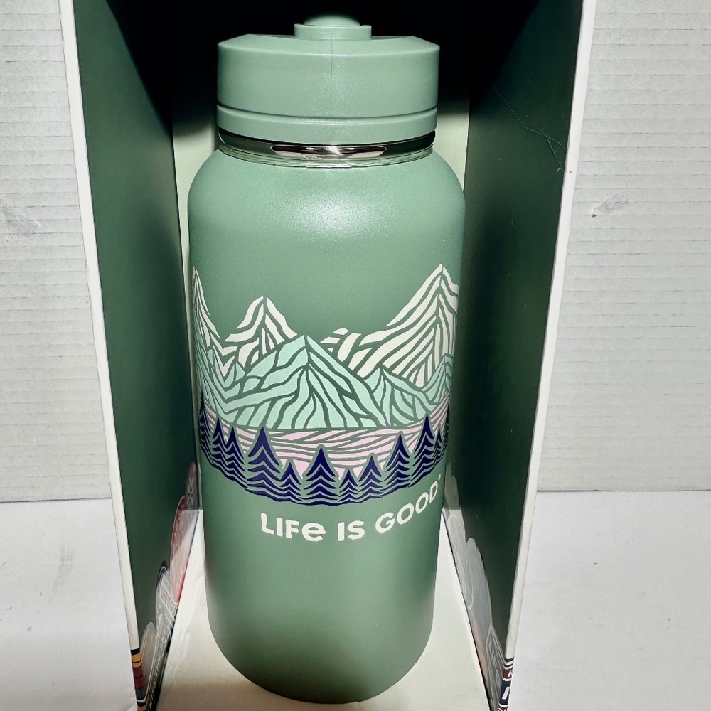 LIFE IS GOOD 32oz Stainless Steel Insulated Bottle 12 Hours Hot / 12 Hours Cold